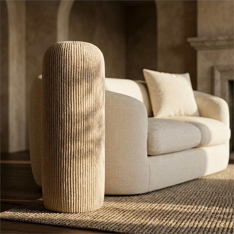 Meridian Furniture Aurello Beige Fabric Floor Lamp