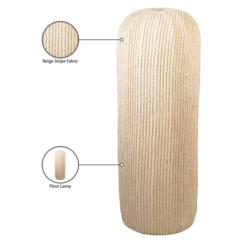 Meridian Furniture Aurello Beige Fabric Floor Lamp