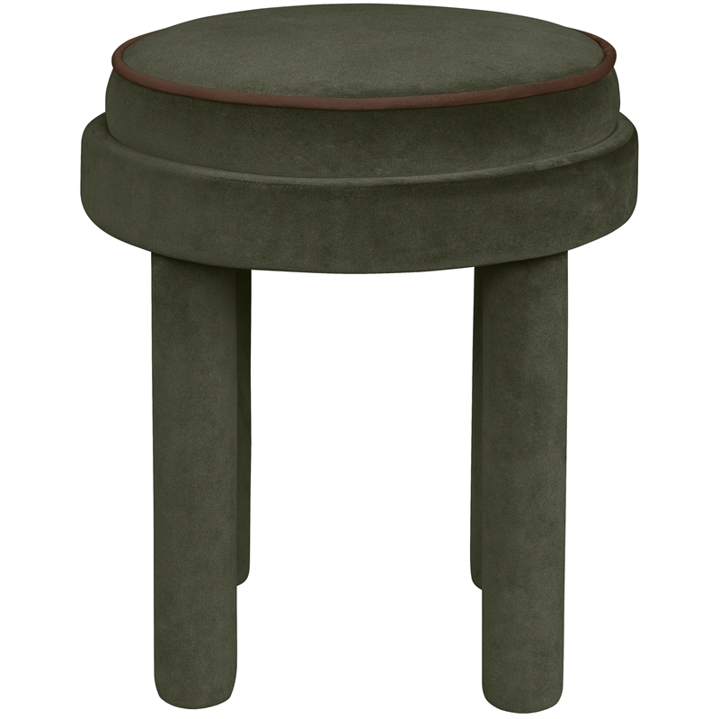 Meridian Furniture Velin Green Velvet Upholstered Ottoman / Stool