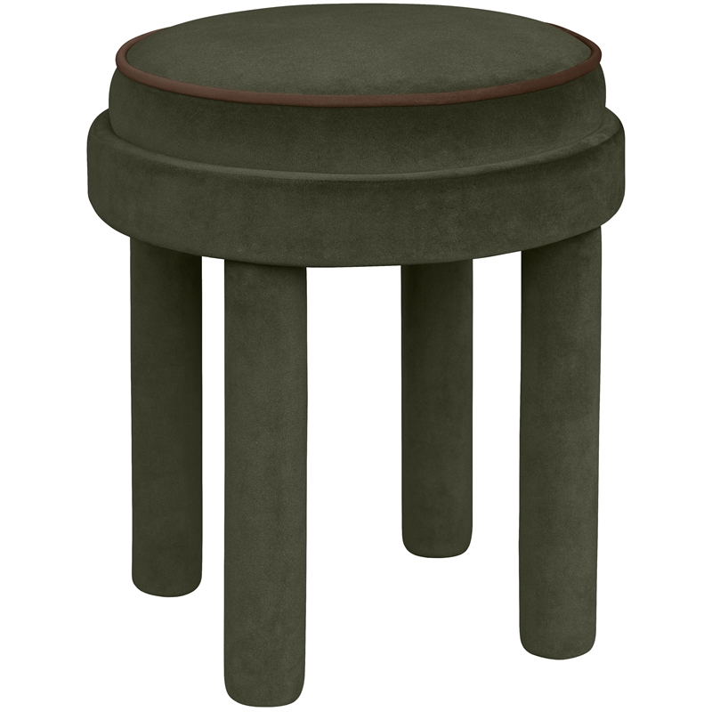 Meridian Furniture Velin Green Velvet Upholstered Ottoman / Stool