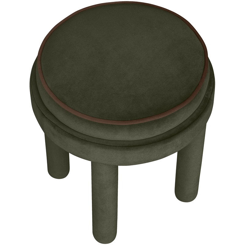 Meridian Furniture Velin Green Velvet Upholstered Ottoman / Stool