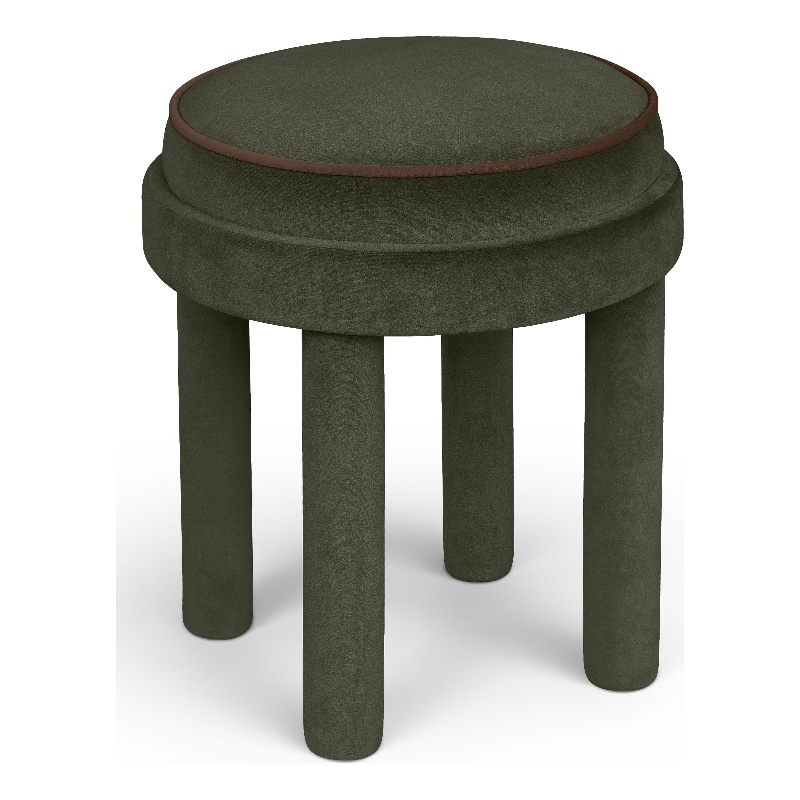 Meridian Furniture Velin Green Velvet Upholstered Ottoman / Stool
