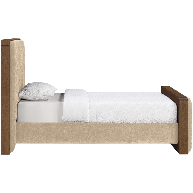 Meridian Furniture Dalton Beige Fabric Upholstered Twin Bed