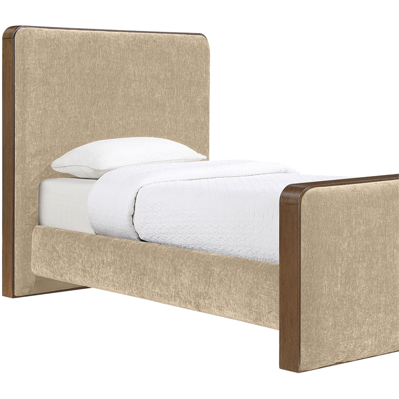 Meridian Furniture Dalton Beige Fabric Upholstered Twin Bed