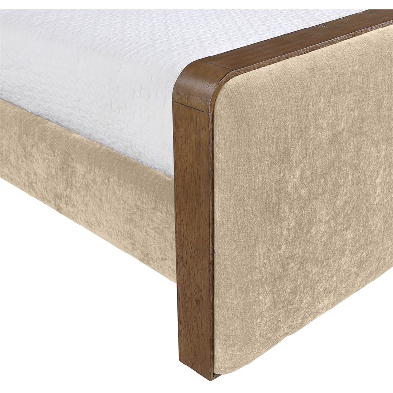Meridian Furniture Dalton Beige Fabric Upholstered Twin Bed