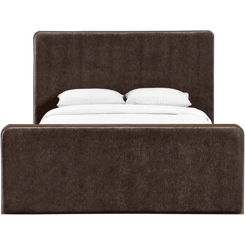 Meridian Furniture Dalton Brown Fabric Upholstered Queen Bed