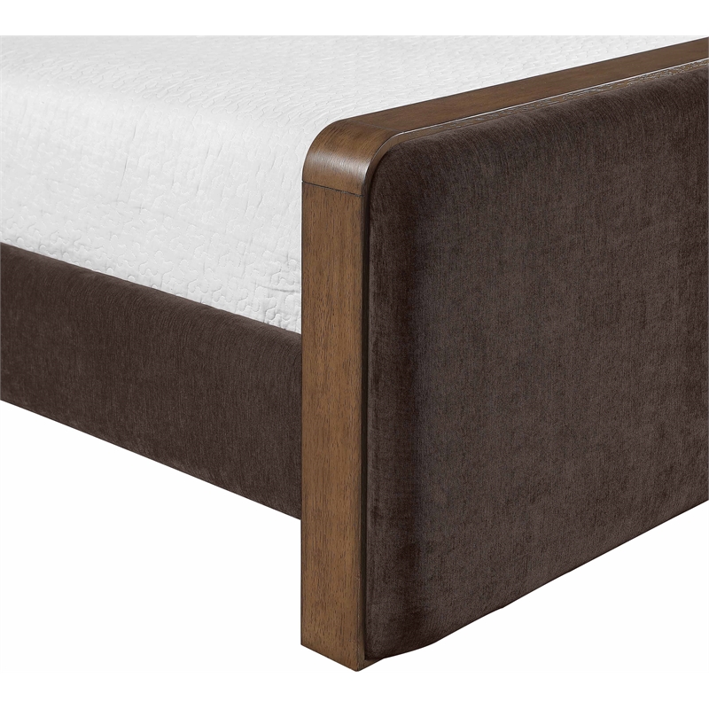 Meridian Furniture Dalton Brown Fabric Upholstered Queen Bed