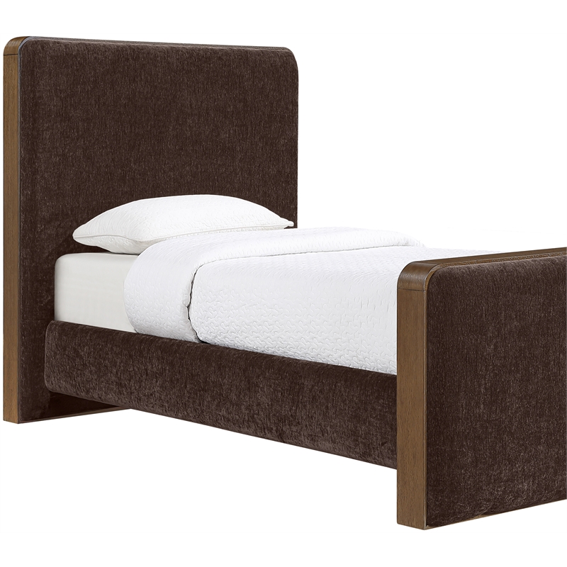 Meridian Furniture Dalton Brown Fabric Upholstered Twin Bed