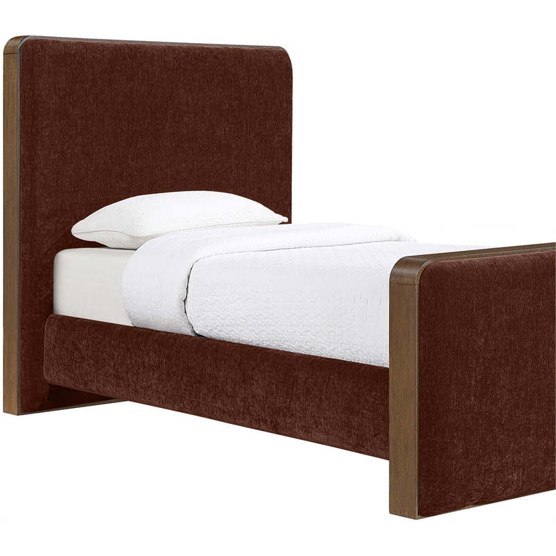 Meridian Furniture Dalton Burgundy Fabric Upholstered Twin Bed