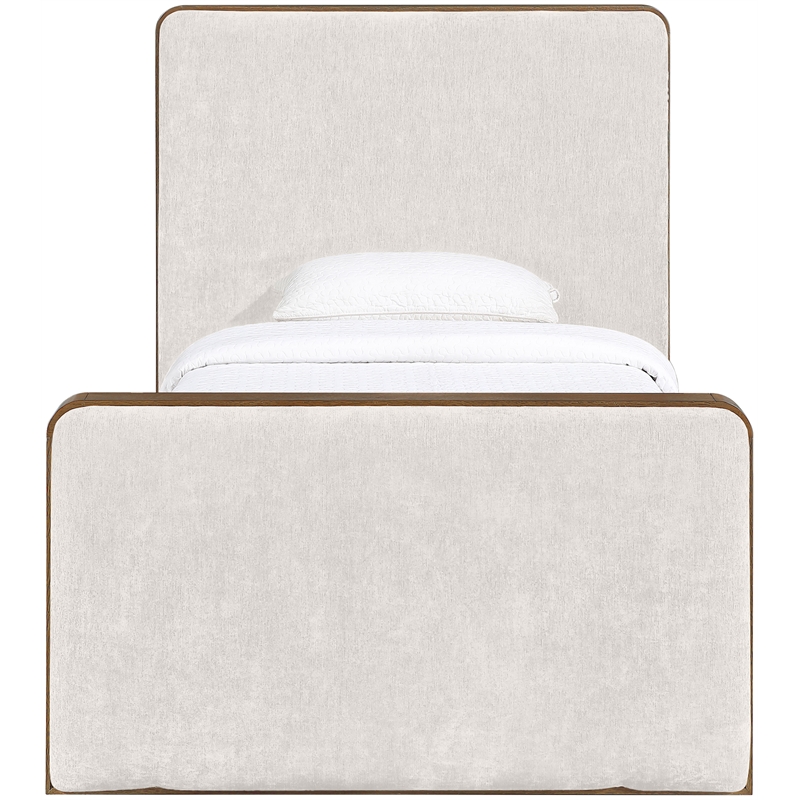 Meridian Furniture Dalton Cream Fabric Upholstered Twin Bed