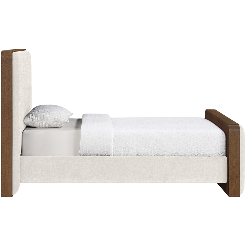 Meridian Furniture Dalton Cream Fabric Upholstered Twin Bed