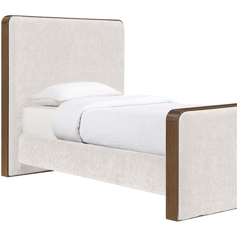 Meridian Furniture Dalton Cream Fabric Upholstered Twin Bed