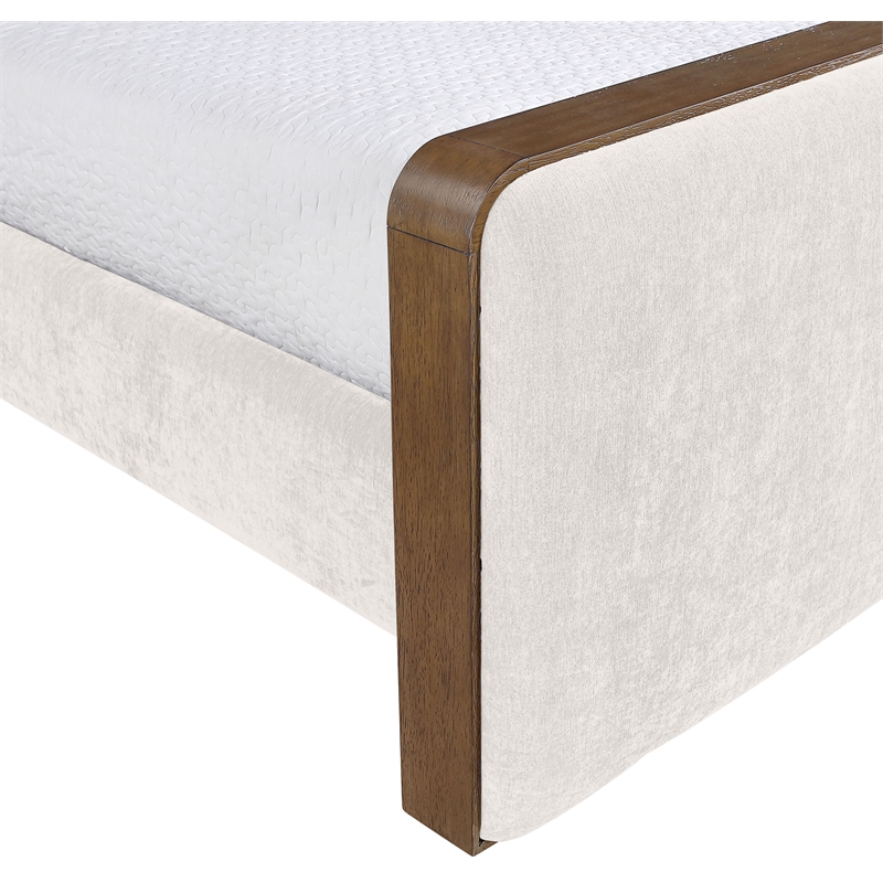 Meridian Furniture Dalton Cream Fabric Upholstered Twin Bed