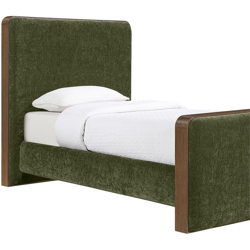 Meridian Furniture Dalton Green Fabric Upholstered Twin Bed