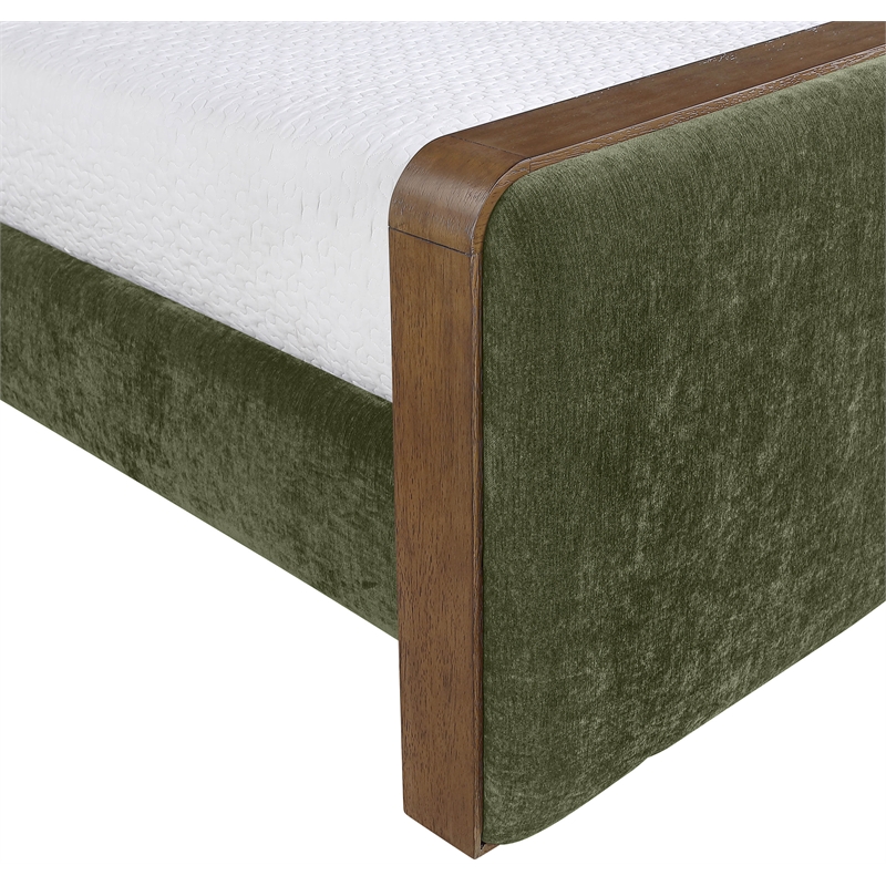 Meridian Furniture Dalton Green Fabric Upholstered Twin Bed