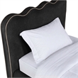Meridian Furniture Tempo Black Velvet Upholstered Twin Bed