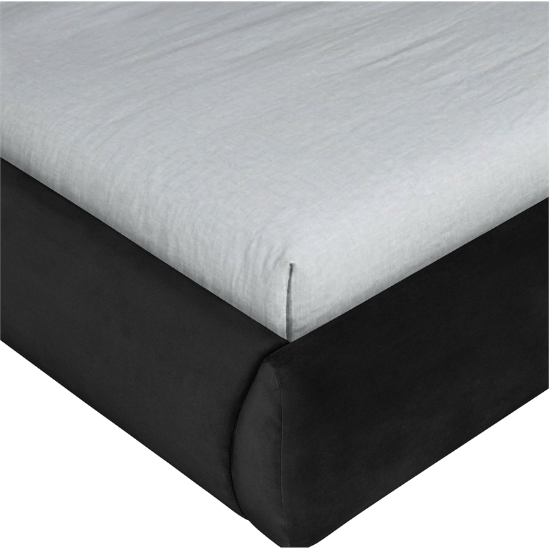 Meridian Furniture Tempo Black Velvet Upholstered Twin Bed