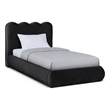 Meridian Furniture Tempo Black Velvet Upholstered Twin Bed