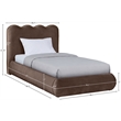 Meridian Furniture Tempo Brown Velvet Upholstered Twin Bed