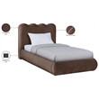 Meridian Furniture Tempo Brown Velvet Upholstered Twin Bed