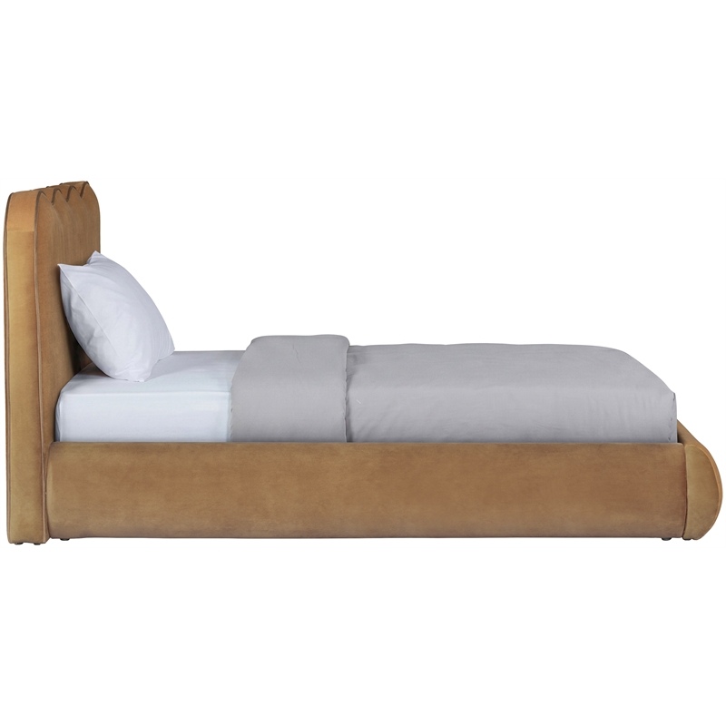 Meridian Furniture Tempo Saddle Velvet Upholstered Twin Bed