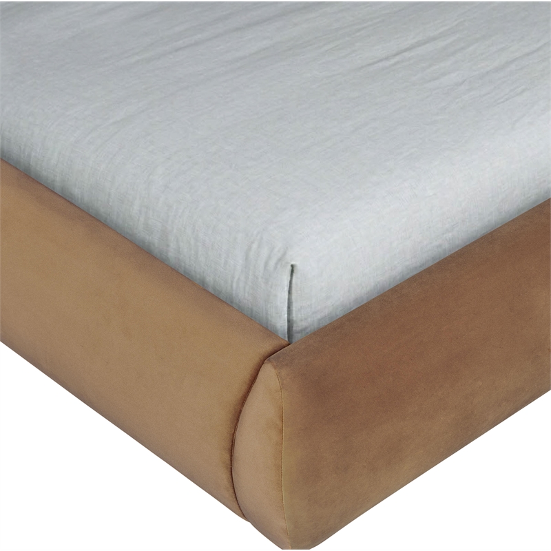 Meridian Furniture Tempo Saddle Velvet Upholstered Twin Bed