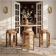 Meridian Furniture Harrison Cognac Vegan Leather Upholstered Counter Stool