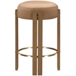 Meridian Furniture Harrison Cognac Vegan Leather Upholstered Counter Stool