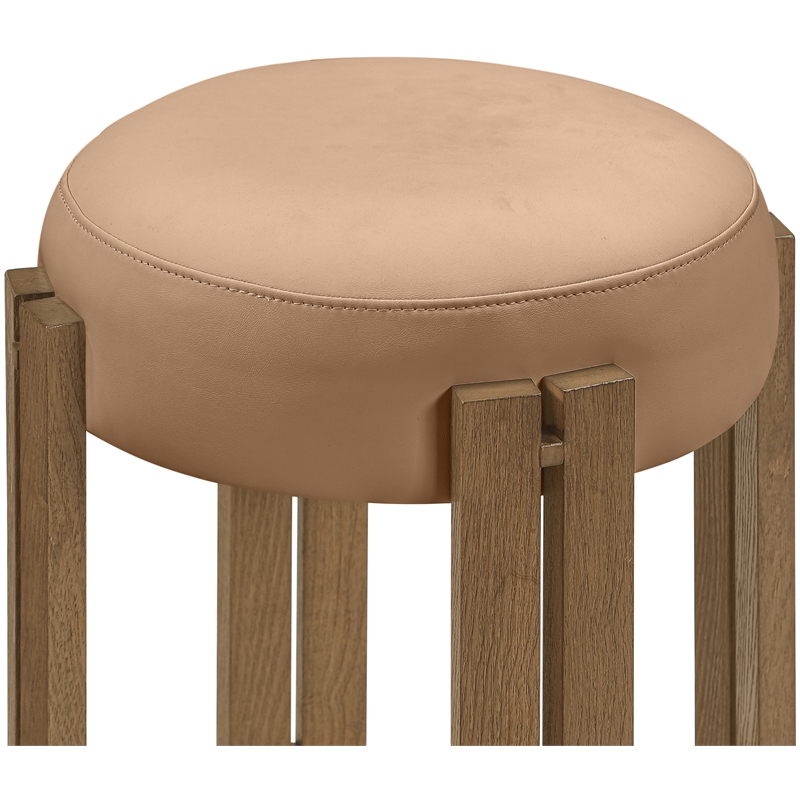 Meridian Furniture Harrison Cognac Vegan Leather Upholstered Counter Stool
