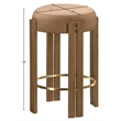 Meridian Furniture Harrison Cognac Vegan Leather Upholstered Counter Stool