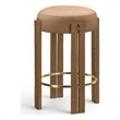 Meridian Furniture Harrison Cognac Vegan Leather Upholstered Counter Stool