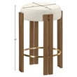 Meridian Furniture Harrison Cream Vegan Leather Upholstered Counter Stool