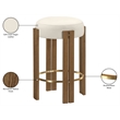 Meridian Furniture Harrison Cream Vegan Leather Upholstered Counter Stool