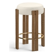 Meridian Furniture Harrison Cream Vegan Leather Upholstered Counter Stool