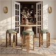 Meridian Furniture Harrison Olive Vegan Leather Upholstered Counter Stool
