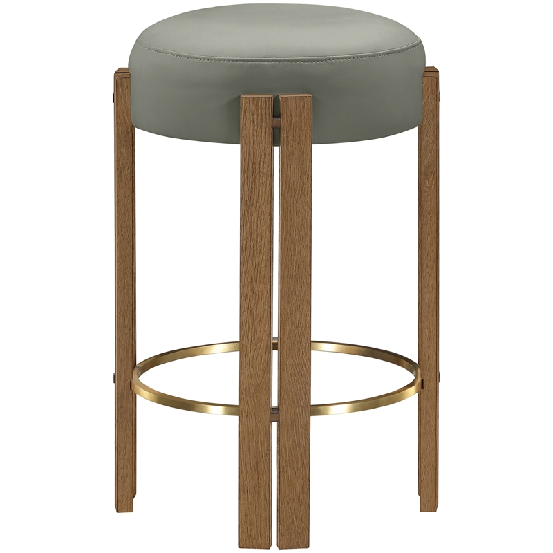 Meridian Furniture Harrison Olive Vegan Leather Upholstered Counter Stool