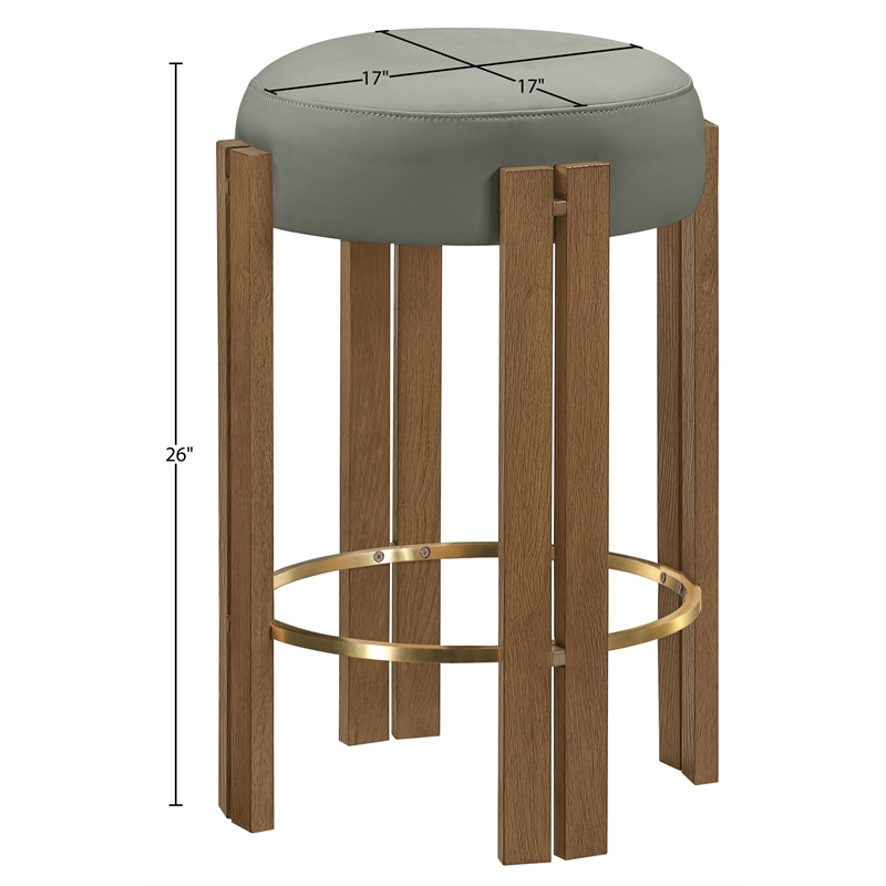 Meridian Furniture Harrison Olive Vegan Leather Upholstered Counter Stool