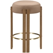 Meridian Furniture Harrison Tan Vegan Leather Upholstered Counter Stool