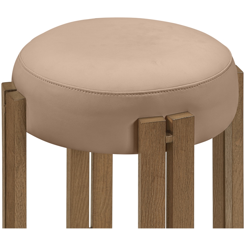 Meridian Furniture Harrison Tan Vegan Leather Upholstered Counter Stool