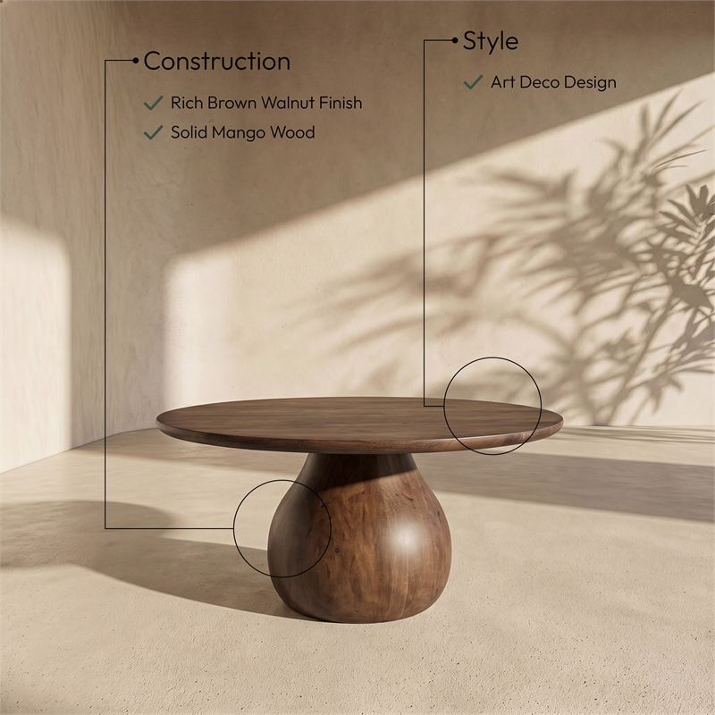 Meridian Furniture Canyon Natural Mango Wood Coffee Table