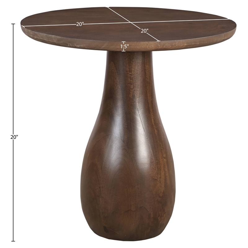 Meridian Furniture Canyon Brown Mango Wood End Table