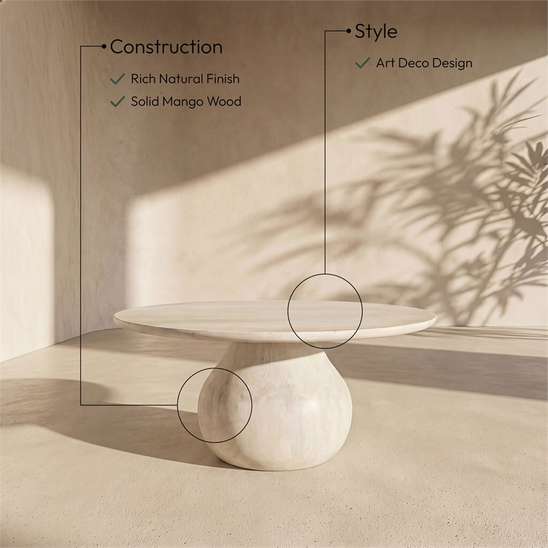Meridian Furniture Canyon Natural Mango Wood Coffee Table