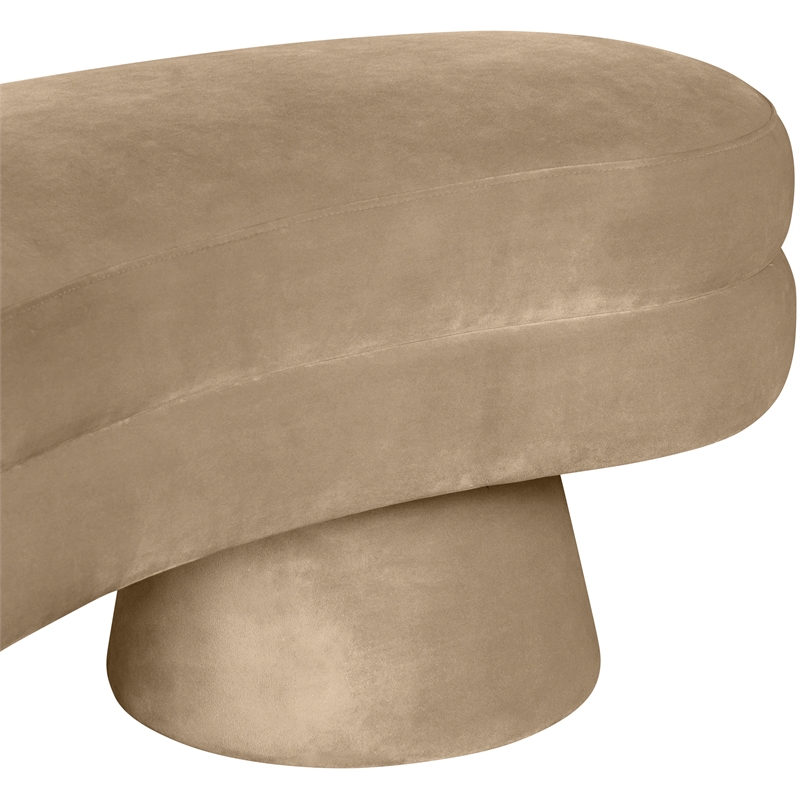 Meridian Furniture Zenna Beige Velvet Upholstered Bench