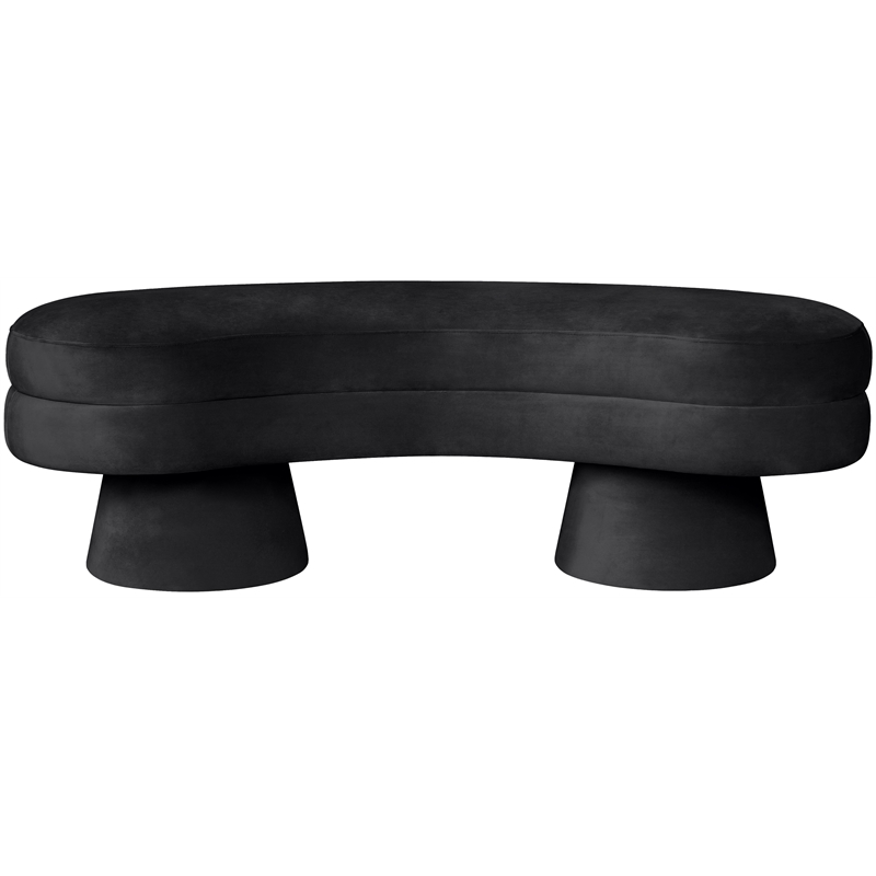 Meridian Furniture Zenna Black Velvet Upholstered Bench