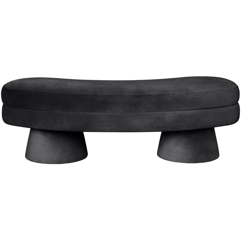 Meridian Furniture Zenna Black Velvet Upholstered Bench