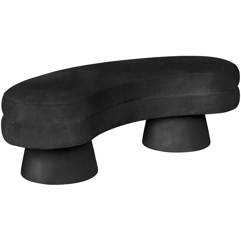 Meridian Furniture Zenna Black Velvet Upholstered Bench