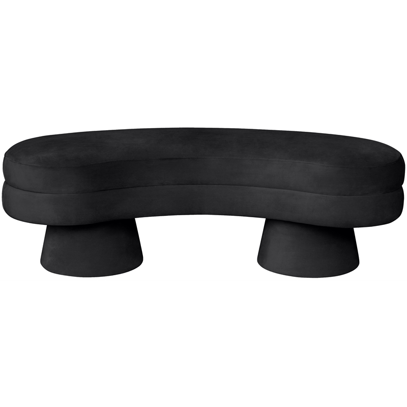 Meridian Furniture Zenna Black Velvet Upholstered Bench