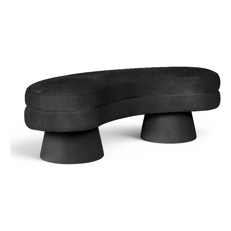 Meridian Furniture Zenna Black Velvet Upholstered Bench