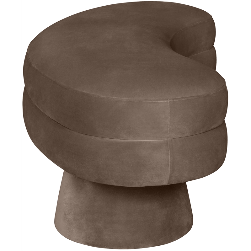 Meridian Furniture Zenna Brown Velvet Upholstered Bench