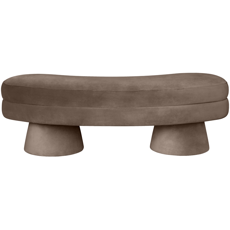 Meridian Furniture Zenna Brown Velvet Upholstered Bench